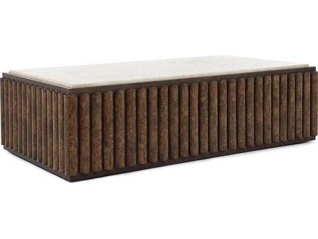John Richard Lodge Rectangular Marble Brown Coffee Table