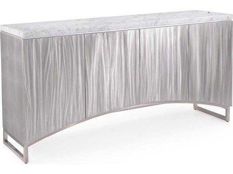 John Richard Mark McDowell Parkstone 66" Beech Wood Antiqued Silver Sideboard