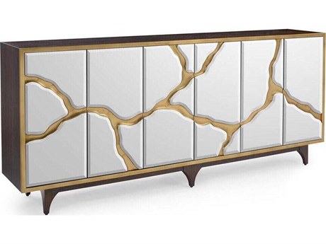 John Richard Mark McDowell Ravine 96" Oak Wood Driftwood White Credenza Sideboard