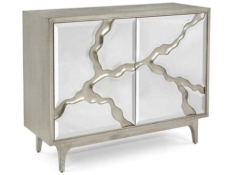 John Richard Mark McDowell Revne Antiqued Silver Oak Wood Accent Chest