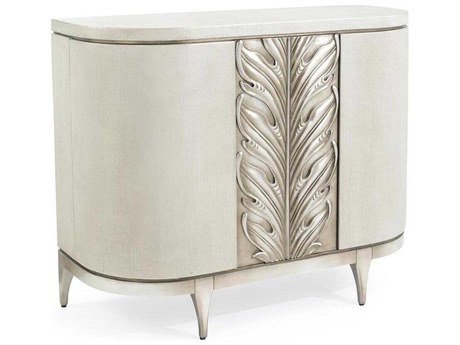 John Richard Corinthian Gray Silver Beech Wood Accent Chest