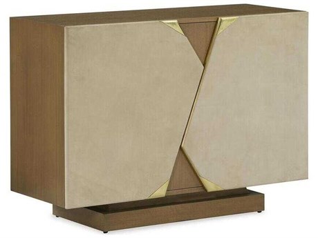 John Richard Vector Walnut Suede Brown Wood Accent Chest