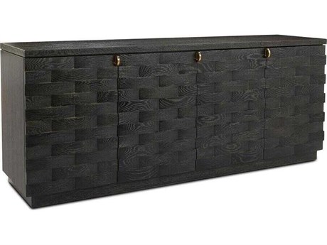 John Richard Tessere 84" Oak Wood Gold Cerused Black Sideboard