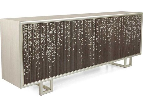 John Richard Wisteria 94" Beech Wood Ivory Champagne Silver Sideboard