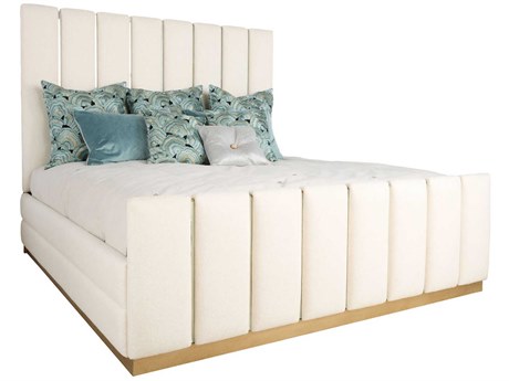 John Richard Serafina Naima Parchment Gray Beech Wood King Panel Bed