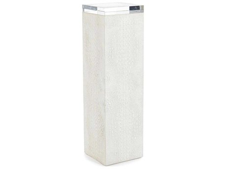John Richard Kano Square Glass White End Table