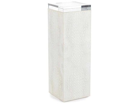 John Richard Kano Square Glass White End Table