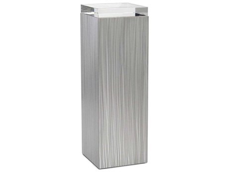 John Richard Mark McDowell Lucena Square Glass Brushed Stainless Steel End Table
