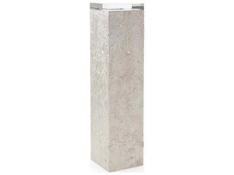 John Richard Mark McDowell Solo Square Glass Washed Silver End Table