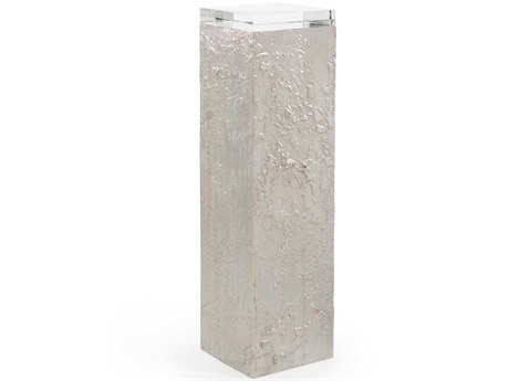 John Richard Mark McDowell Solo Square Glass Washed Silver End Table