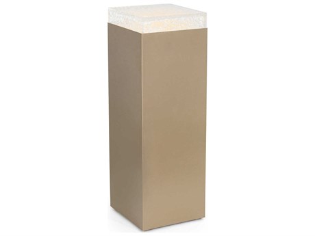 John Richard Edda Square Acrylic Antique Brass End Table