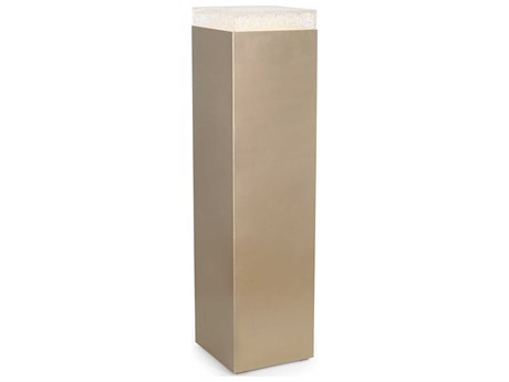 John Richard Edda Square Acrylic Antique Brass End Table