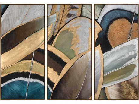 John Richard Shaye Rawson's Feathers Canvas Wall Art Set of 3