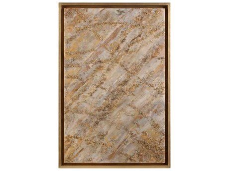 John Richard Mark McDowell's Donati-Sweeps of Golden Glass Nuggets Across a Galaxy of Gold Canvas Wall Art