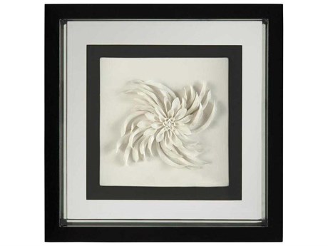 John Richard Black / White Porcelain Flower-I Shadow Box