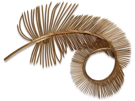 John Richard Coiled Brass Plume 25" Metal Wall Art
