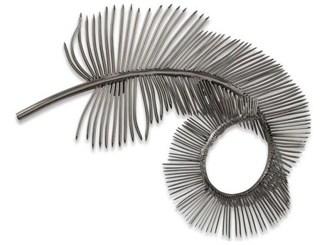 John Richard Coiled Silver Plume 19" Metal Wall Art