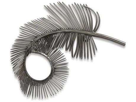 John Richard Coiled Silver Plume Metal Wall Art