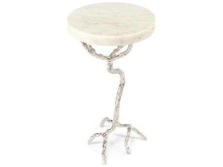 John Richard Round Marble End Table