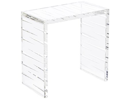John Richard Rectangular Clear Cut Crystal End Table