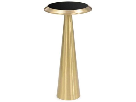 John Richard Hikari Round Glass Brushed Brass End Table