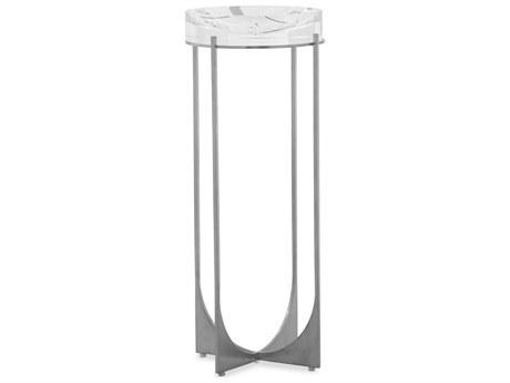 John Richard Svelte Round Silver End Table