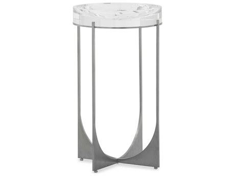 John Richard Svelte Round Silver End Table