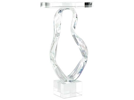 John Richard Prismatic Loop Round Clear End Table