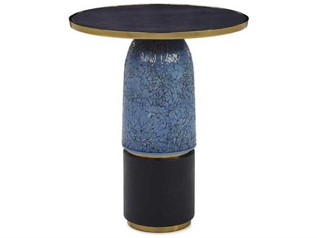 John Richard Night Sky Round Glass End Table