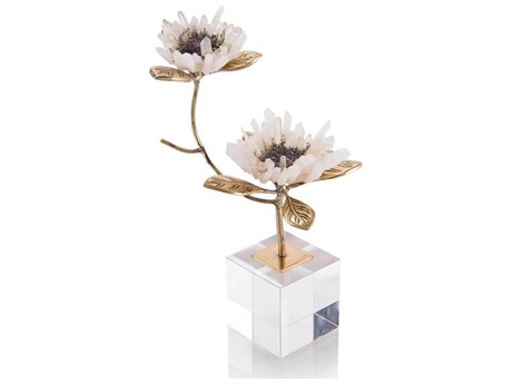 John Richard Double Crystal Blooms Sculpture