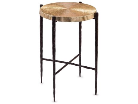 John Richard Round Metal End Table
