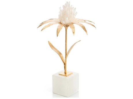 John Richard Gold Quartz Daisey-III Sculpture