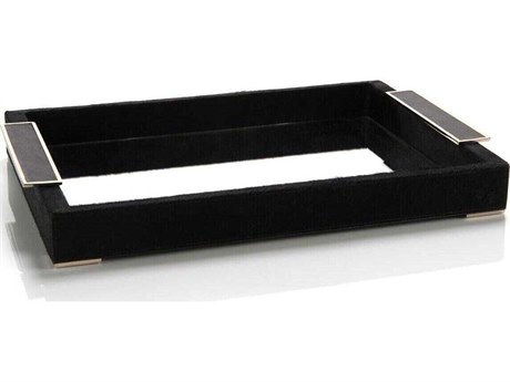 John Richard Black Leather Serving Tray