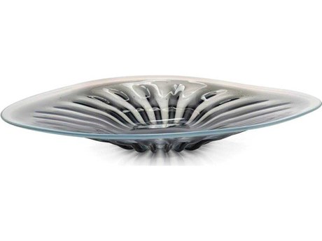 John Richard Rays of Blue and White Decorative Glass Charger