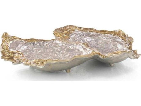John Richard Gold Silver Double Oyster Decorative Bowl