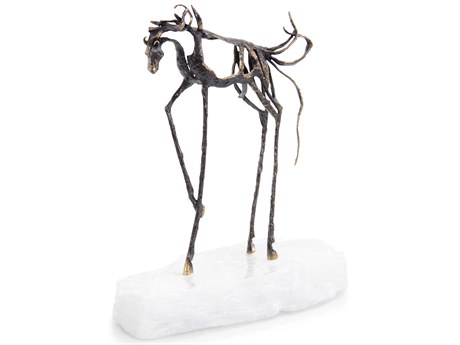 John Richard Brass Sculptural Horse On Selenite
