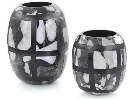 John Richard Black White Vase Set of 2