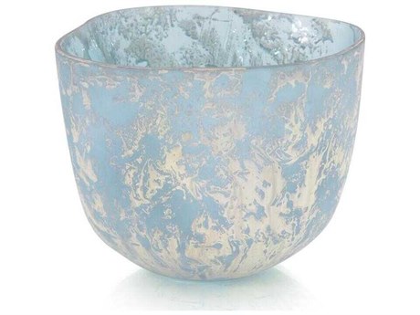 John Richard Powder Blue Bowl with Silver Overlay Decorative Bowl
