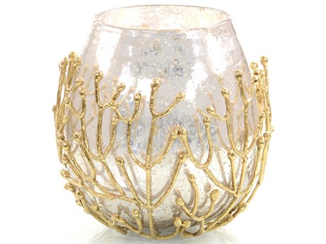 John Richard Brass Twig and Mirrored Glass Decorative Bowl
