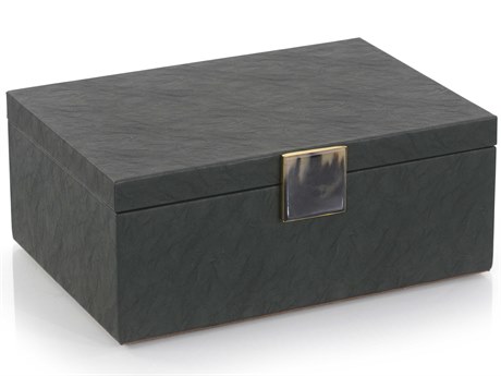John Richard Charcoal Verdure Leather Box