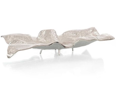 John Richard Textured Nickel Draped Fabric Decorative Bowl