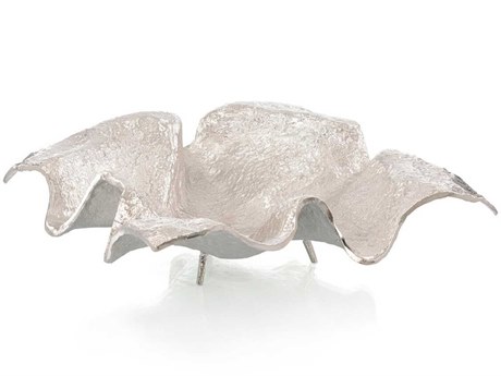 John Richard Textured Nickel Draped Fabric Decorative Bowl