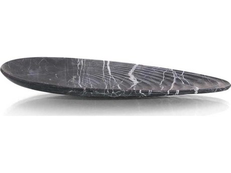 John Richard Carved Teardrop Black Marble Tray