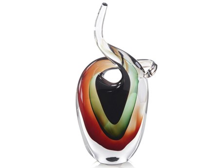 John Richard Handblown Red Violet Emerald