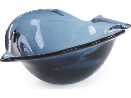 John Richard Handblown Abstract Sapphire Glass Decorative Bowl