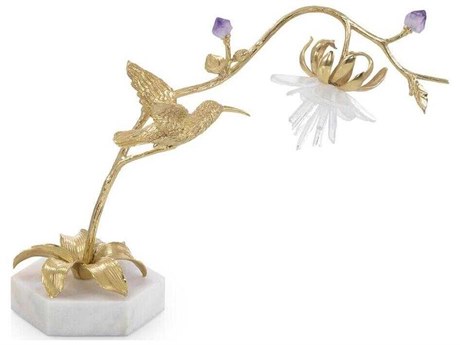 John Richard Hummingbird and Selenite Sculpture