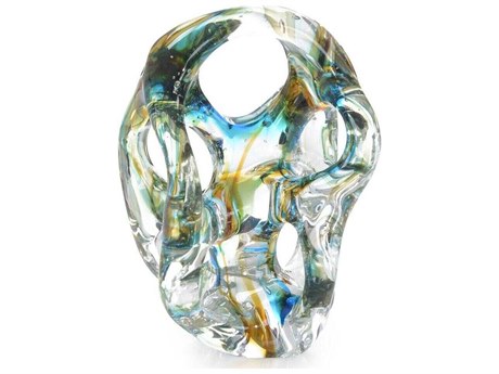 John Richard Azure Blue Yellow Handblown Glass Sculpture