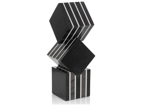 John Richard Cubed Black Marble Sculpture