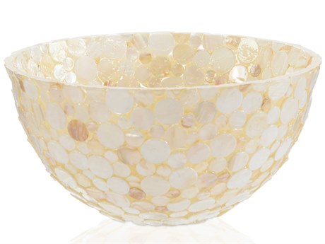 John Richard Ivory Resin & Capiz Shell Decorative Bowl