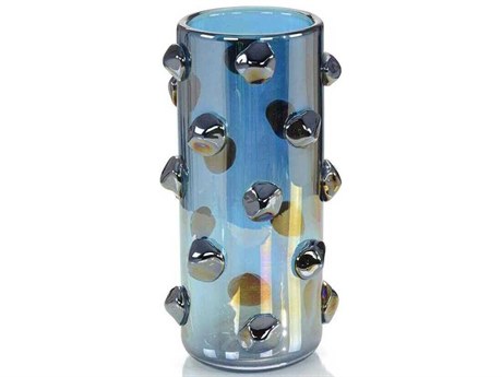 John Richard Iridescent Blue Handblown Glass-II Vase